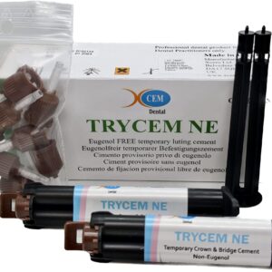 Trycem NE  2 x 5ml | Dental Non-Eugenol Temporary Luting Cement | Automix Syringe
