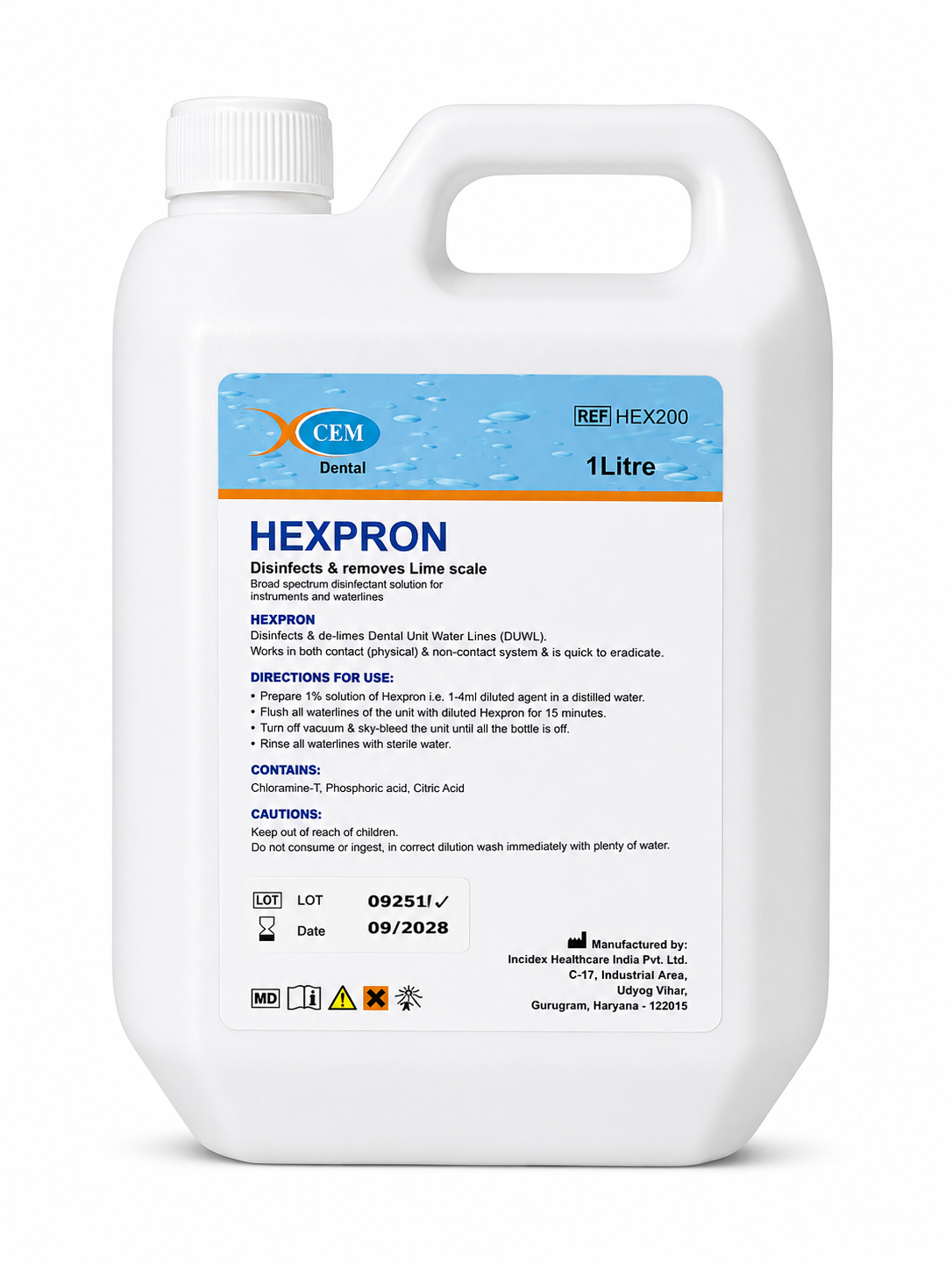 HEXPRON – Dental Unit Waterline (DUWL) Cleaner & Disinfectant (1 Litre)