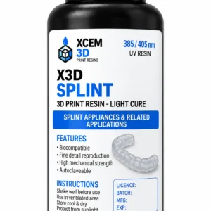 XCEM 3D X3D SPLINT Resin – 385/405nm | Dental Splint 3D Printing Resin | 500g