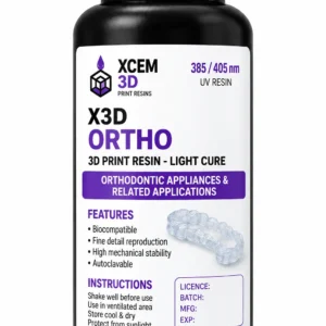 XCEM 3D X3D ORTHO Resin – 385/405nm | Orthodontic 3D Printing Resin | 500g