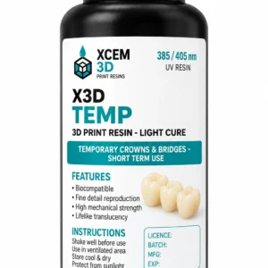 XCEM 3D X3D TEMP Resin – 385/405nm | Temporary Crown & Bridge Resin | 500g